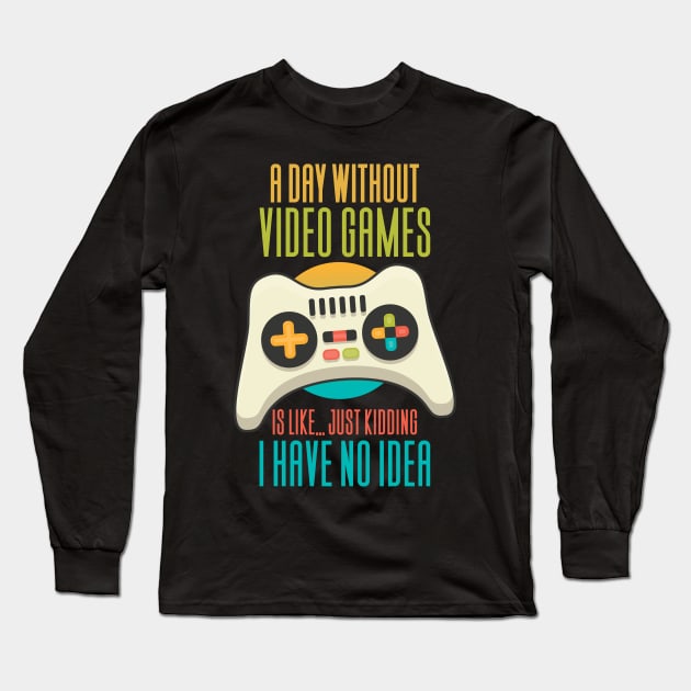 Gaming Gamer Video Games Long Sleeve T-Shirt by Aajos
